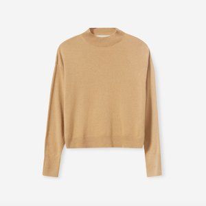 Everlane Cashmere Crop Mockneck Sweater in Camel